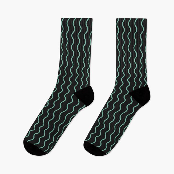 Item preview, Black And Pastel Green Waves Pattern designed and sold by pattern-archive.