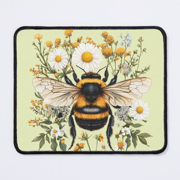 Item preview, Botanical Bee & Wildflower Design | Cottagecore Nature Art designed and sold by innerfaith.