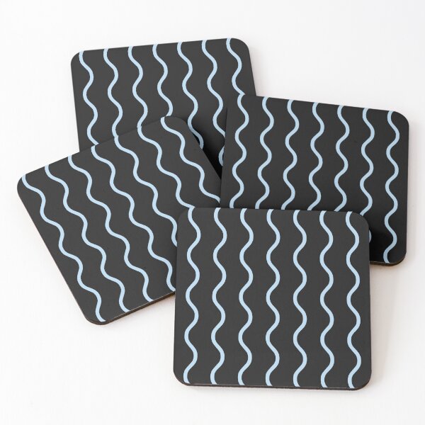 Item preview, Black And Ice Blue Waves Pattern designed and sold by pattern-archive.