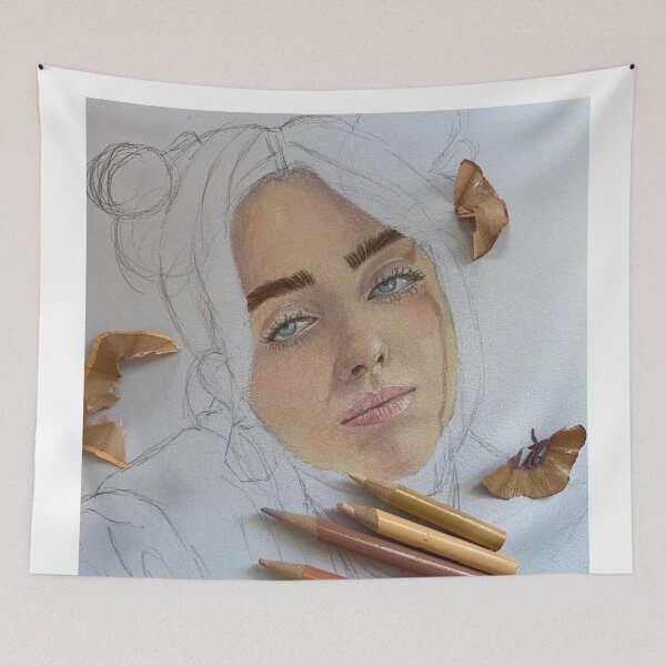 Item preview, Billie Eilish pencil drawing unfinished designed and sold by GabriellaCoccia.