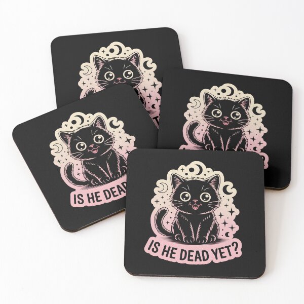 Item preview, Is He Dead Yet Black Cat Shirt Cute Goth Meme Cat T-Shirt designed and sold by Lina Caro.