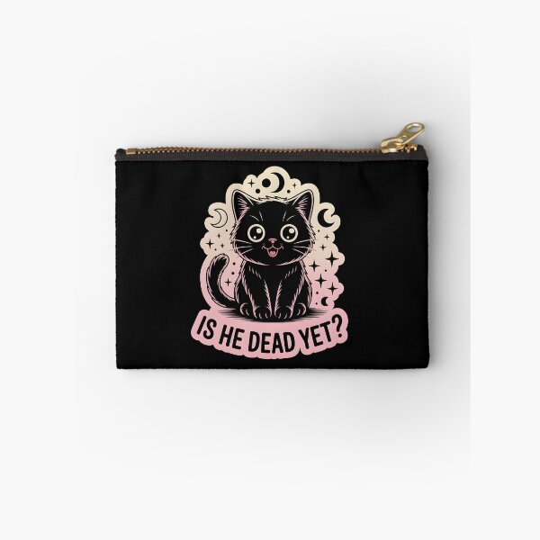 Item preview, Is He Dead Yet Black Cat Shirt Cute Goth Meme Cat T-Shirt designed and sold by Lina Caro.