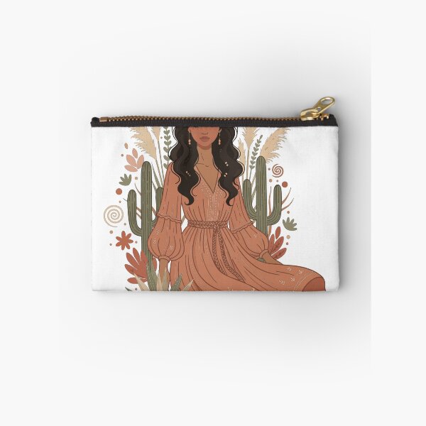Item preview, Boho Desert Woman Illustration - Terracotta Cactus & Wildflower Art designed and sold by BestChoiceService.