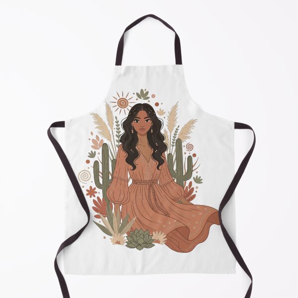 Item preview, Boho Desert Woman Illustration - Terracotta Cactus & Wildflower Art designed and sold by BestChoiceService.
