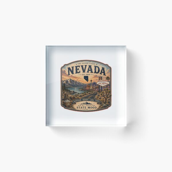 Item preview, Nevada The Silver State Vintage Las Vegas Skyline designed and sold by StateMoodDesigns.