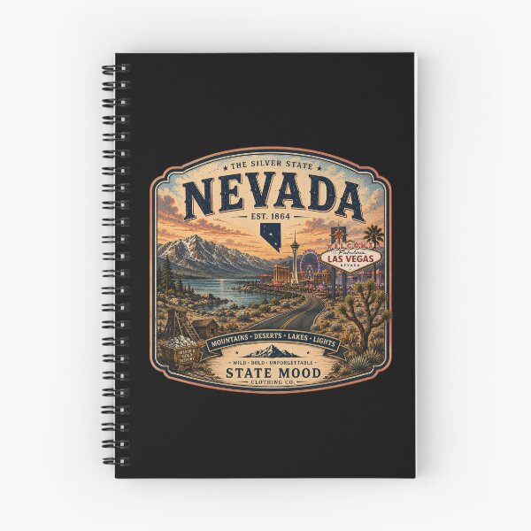 Item preview, Nevada The Silver State Vintage Las Vegas Skyline designed and sold by StateMoodDesigns.