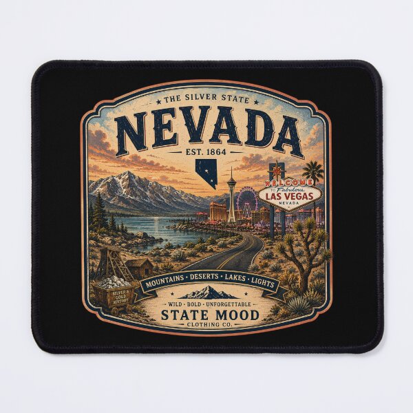 Item preview, Nevada The Silver State Vintage Las Vegas Skyline designed and sold by StateMoodDesigns.
