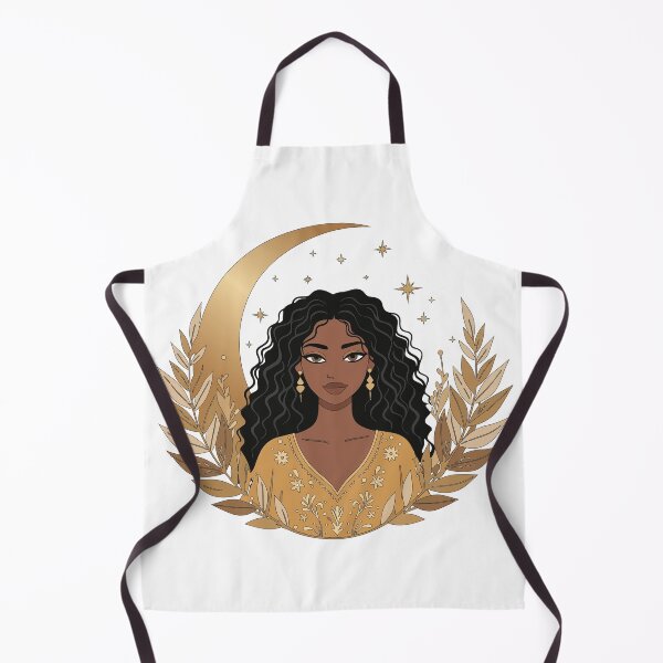 Item preview, Celestial Moon Goddess Art - Gold Crescent & Star Boho Woman Print designed and sold by BestChoiceService.