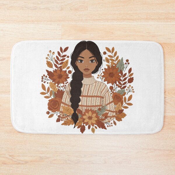 Item preview, Autumn Girl with Braid Illustration - Floral Fall Aesthetic Wall Art designed and sold by BestChoiceService.