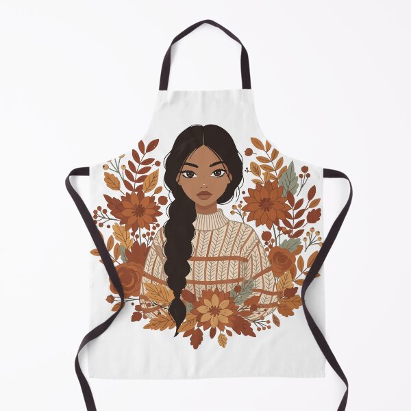 Item preview, Autumn Girl with Braid Illustration - Floral Fall Aesthetic Wall Art designed and sold by BestChoiceService.