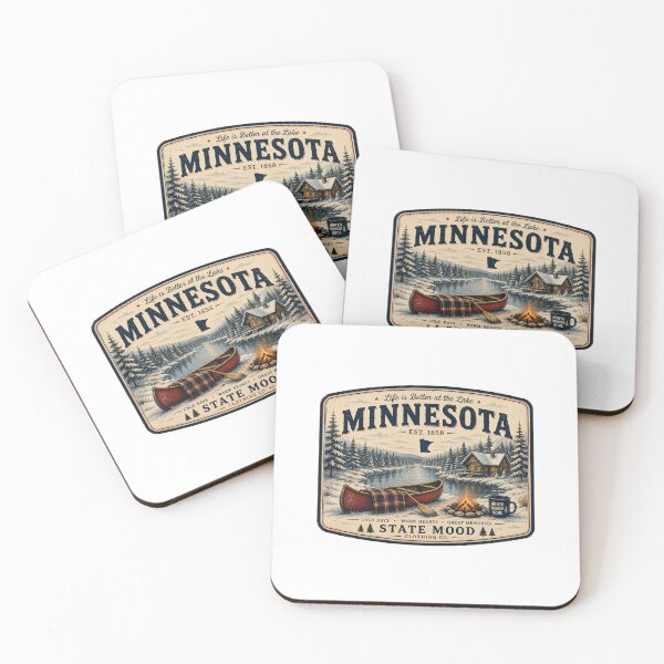 Item preview, Minnesota Vintage Lake Life Canoe Adventure Design designed and sold by StateMoodDesigns.