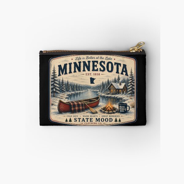 Item preview, Minnesota Vintage Lake Life Canoe Adventure Design designed and sold by StateMoodDesigns.