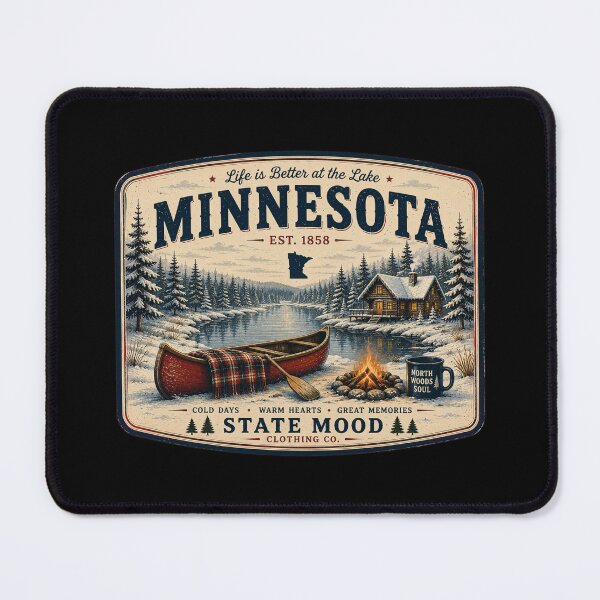 Item preview, Minnesota Vintage Lake Life Canoe Adventure Design designed and sold by StateMoodDesigns.