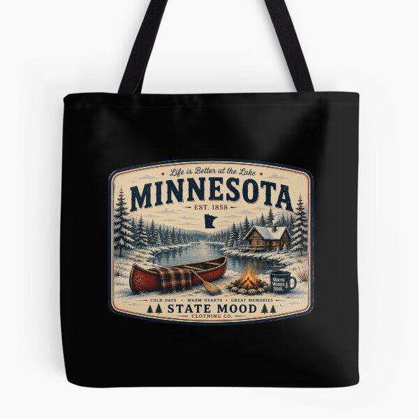 Item preview, Minnesota Vintage Lake Life Canoe Adventure Design designed and sold by StateMoodDesigns.