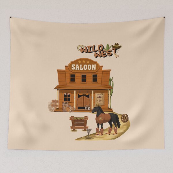Item preview, Sheriff Horse Wild West Sunset Saloon T-Shirt designed and sold by Aimetoi.