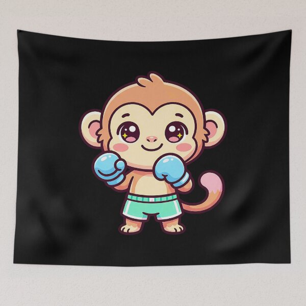 Item preview, Cute Kawaii Boxing Monkey Baby Animal Sport Art designed and sold by sky11PP.