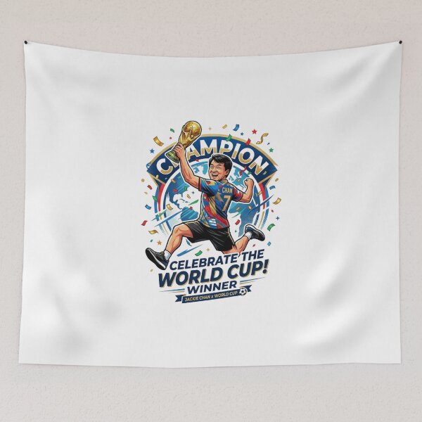 Item preview, Jackie Chan World Cup Champion - Funny Soccer Legend Victory Illustration designed and sold by Deviantfant.