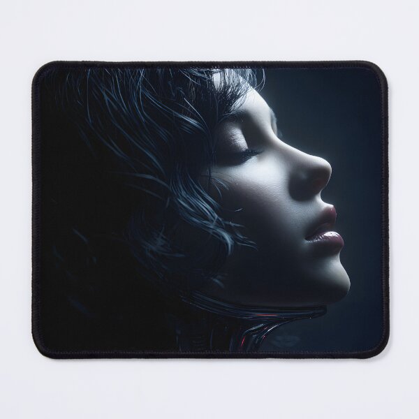 Item preview, Cyberpunk Android Woman Profile with Glowing Neck designed and sold by cyberartmaker.