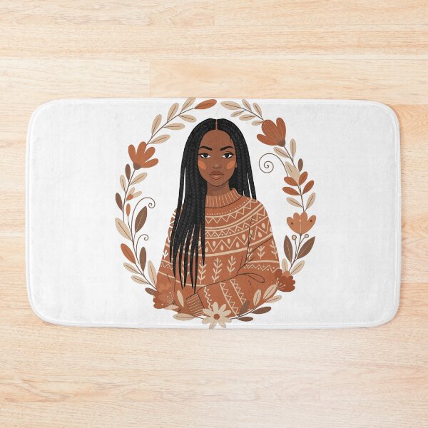 Item preview, Braided Hair Woman in Ethnic Sweater - Cozy Winter Floral Portrait designed and sold by BestChoiceService.