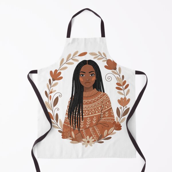 Item preview, Braided Hair Woman in Ethnic Sweater - Cozy Winter Floral Portrait designed and sold by BestChoiceService.
