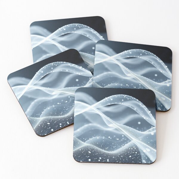 Item preview, Glowing Silver Particle Wave Flow designed and sold by IntelliMindDesigns.