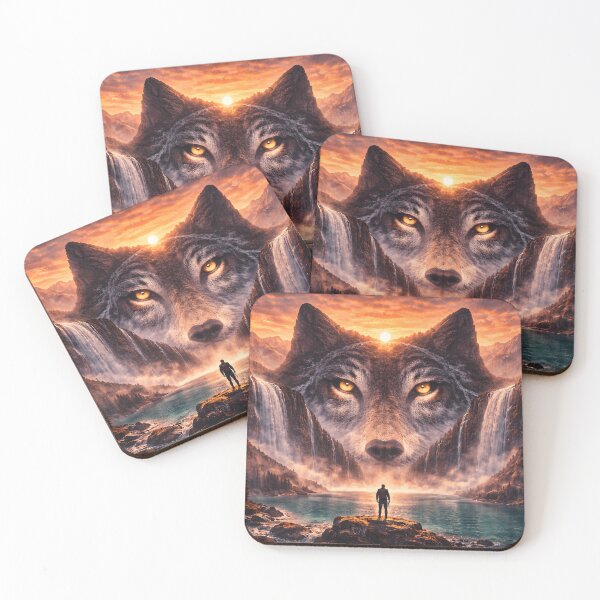 Item preview, Wolf Sunset Optical Illusion  designed and sold by redsharkuk.