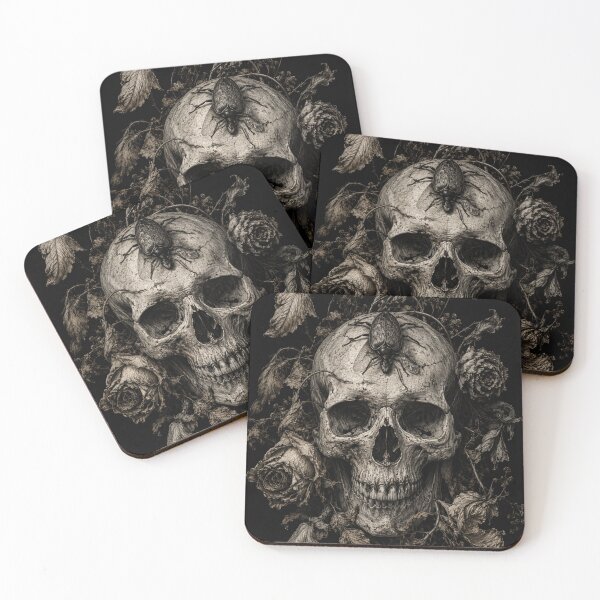 Item preview, Wilted lily skull: dark botanical gothic art designed and sold by BlueBerry45.
