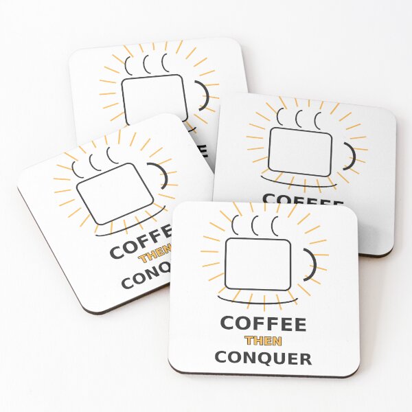 Item preview, Coffee Then Conquer Funny Design designed and sold by OfficeFighter.