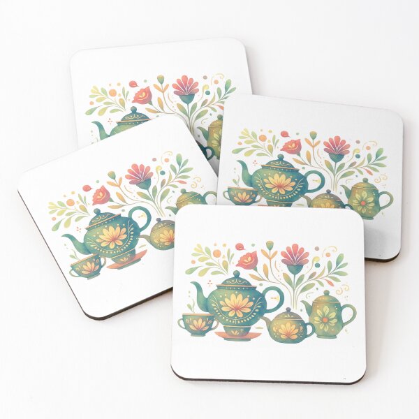 Item preview, Floral Tea Set Watercolor - Botanical Tea Party designed and sold by VibranPalette.