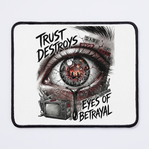 Item preview, Trust Destroys — Eyes of Betrayal | Dark Anime Inspired Streetwear Design designed and sold by AD-NOVA!!!.