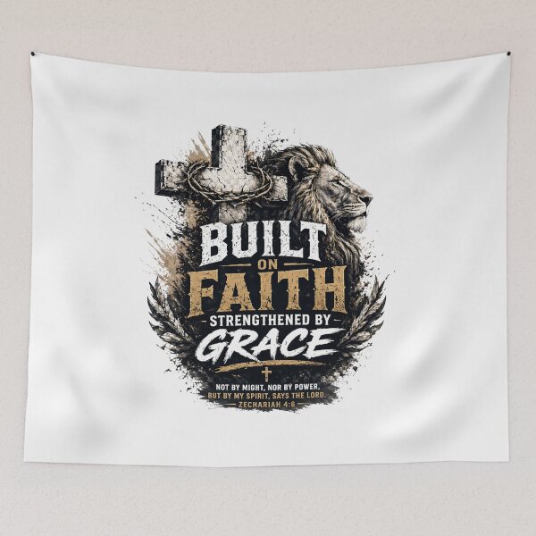 Item preview, Faith‑Built, Grace‑Strengthened – Christian Strength Art designed and sold by Vals Crafts Creations Studio.