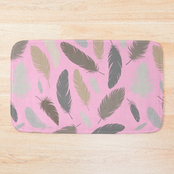 Item preview, Metallic feather shades on pink pattern designed and sold by BritishDelights.