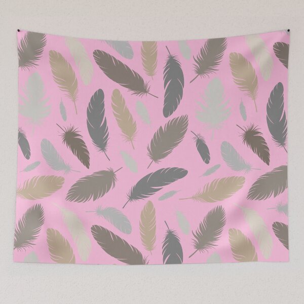 Item preview, Metallic feather shades on pink pattern designed and sold by BritishDelights.