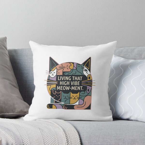 Item preview, Living That High Vibe Meow-ment Cat Art designed and sold by SpiritoftheEast.