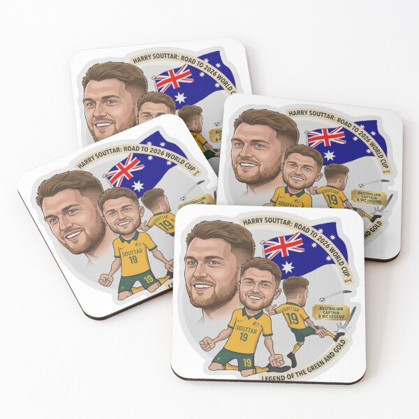Item preview, Harry Souttar Australia Football Legend Cartoon Illustration designed and sold by Deviantfant.