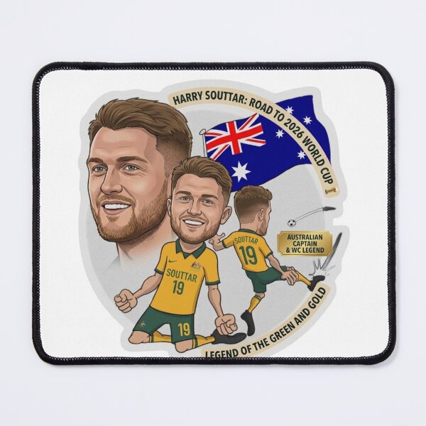 Item preview, Harry Souttar Australia Football Legend Cartoon Illustration designed and sold by Deviantfant.