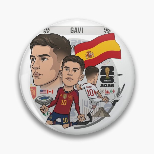 Item preview, Gavi Spain National Team Football Cartoon Illustration designed and sold by Deviantfant.