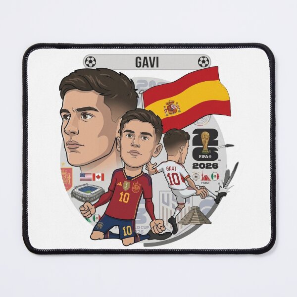 Item preview, Gavi Spain National Team Football Cartoon Illustration designed and sold by Deviantfant.