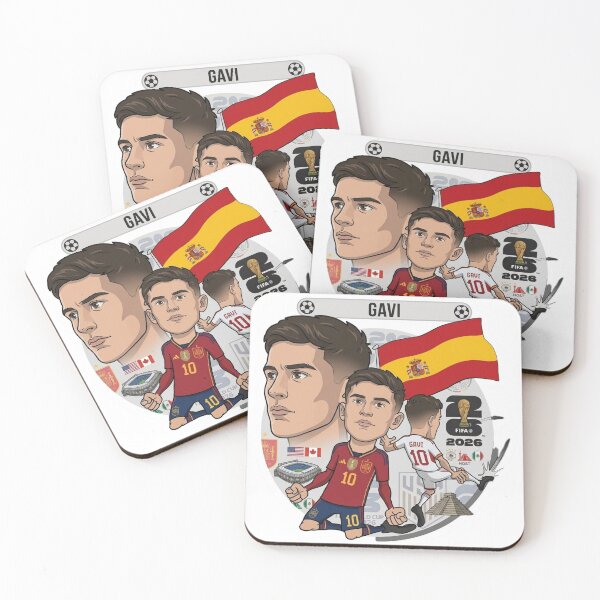 Item preview, Gavi Spain National Team Football Cartoon Illustration designed and sold by Deviantfant.
