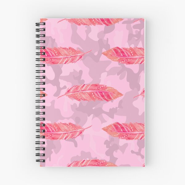 Item preview, Camouflage and pink feathers pattern designed and sold by BritishDelights.