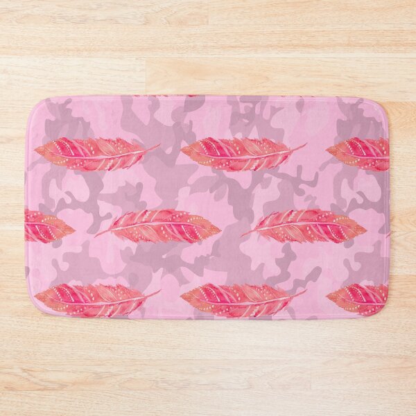Item preview, Camouflage and pink feathers pattern designed and sold by BritishDelights.