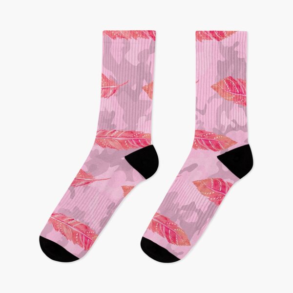 Item preview, Camouflage and pink feathers pattern designed and sold by BritishDelights.