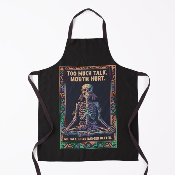 Item preview, "Too Much Talk Mouth Hurt" Funny Introvert Skeleton Meme designed and sold by Cipher & Soul.