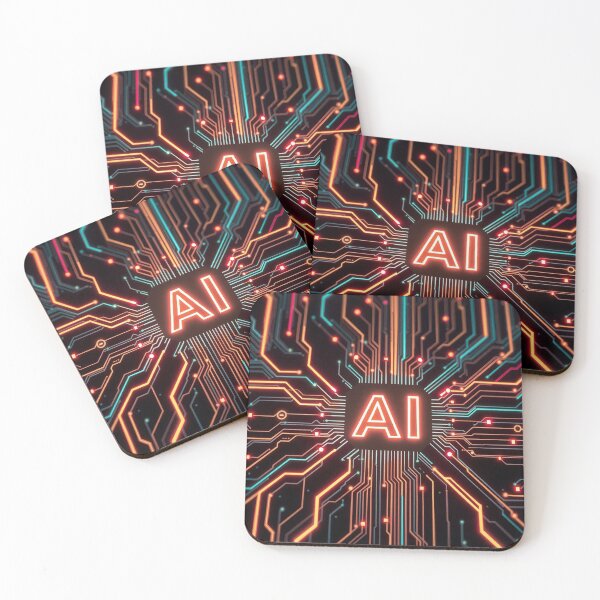 Item preview, Glowing AI Processor Circuit Network designed and sold by IntelliMindDesigns.