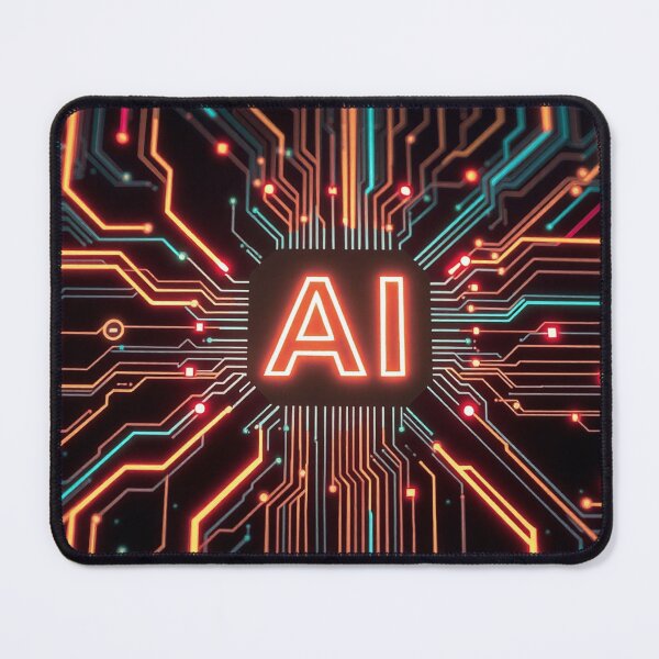 Item preview, Glowing AI Processor Circuit Network designed and sold by IntelliMindDesigns.