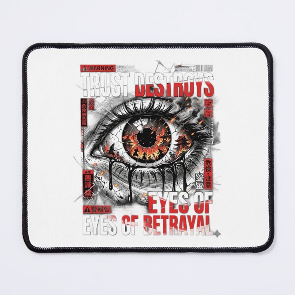 Item preview, Trust Destroys - Dark Cyberpunk Anime Eye of Betrayal designed and sold by AD-NOVA!!!.