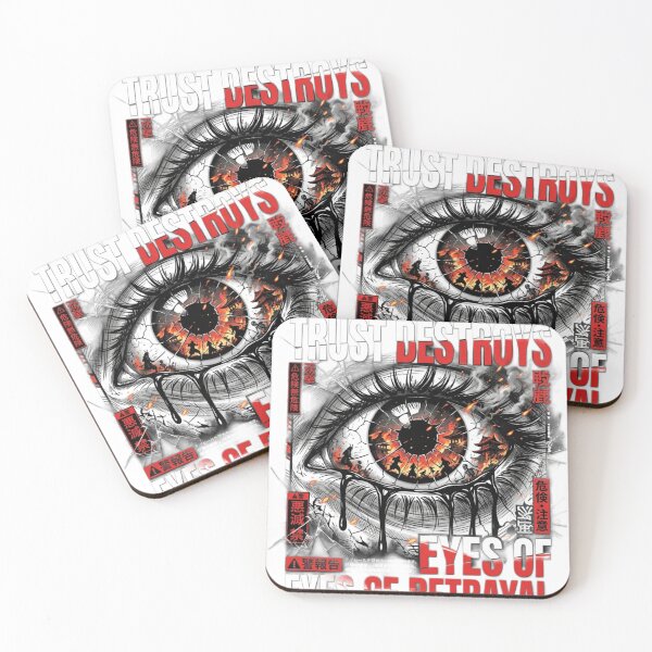 Item preview, Trust Destroys - Dark Cyberpunk Anime Eye of Betrayal designed and sold by AD-NOVA!!!.