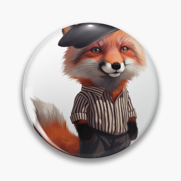 Item preview, Stylish French Fox with Beret | Anthropomorphic Animal Art designed and sold by ekemarket.