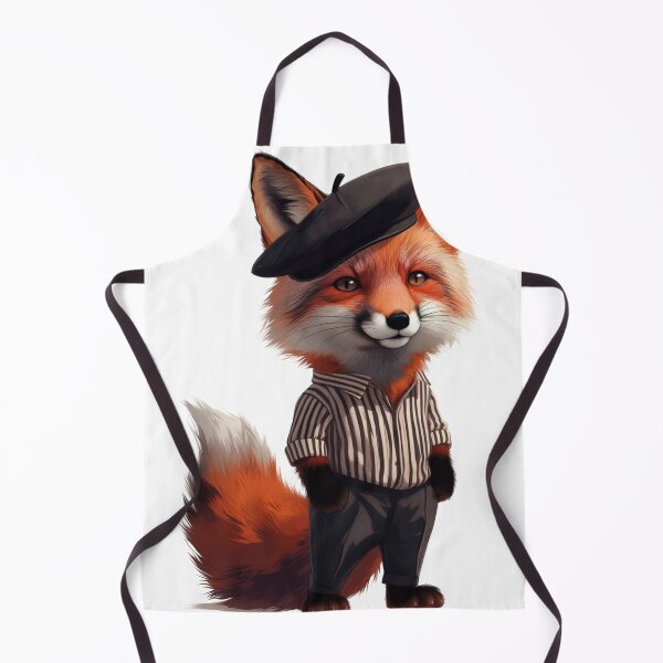 Item preview, Stylish French Fox with Beret | Anthropomorphic Animal Art designed and sold by ekemarket.