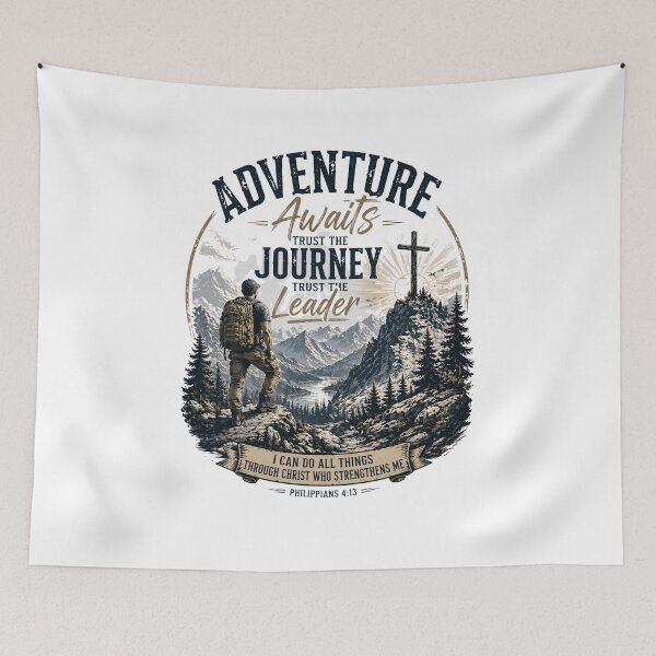 Item preview, Christian Hiking Artwork – Adventure Awaits designed and sold by Vals Crafts Creations Studio.
